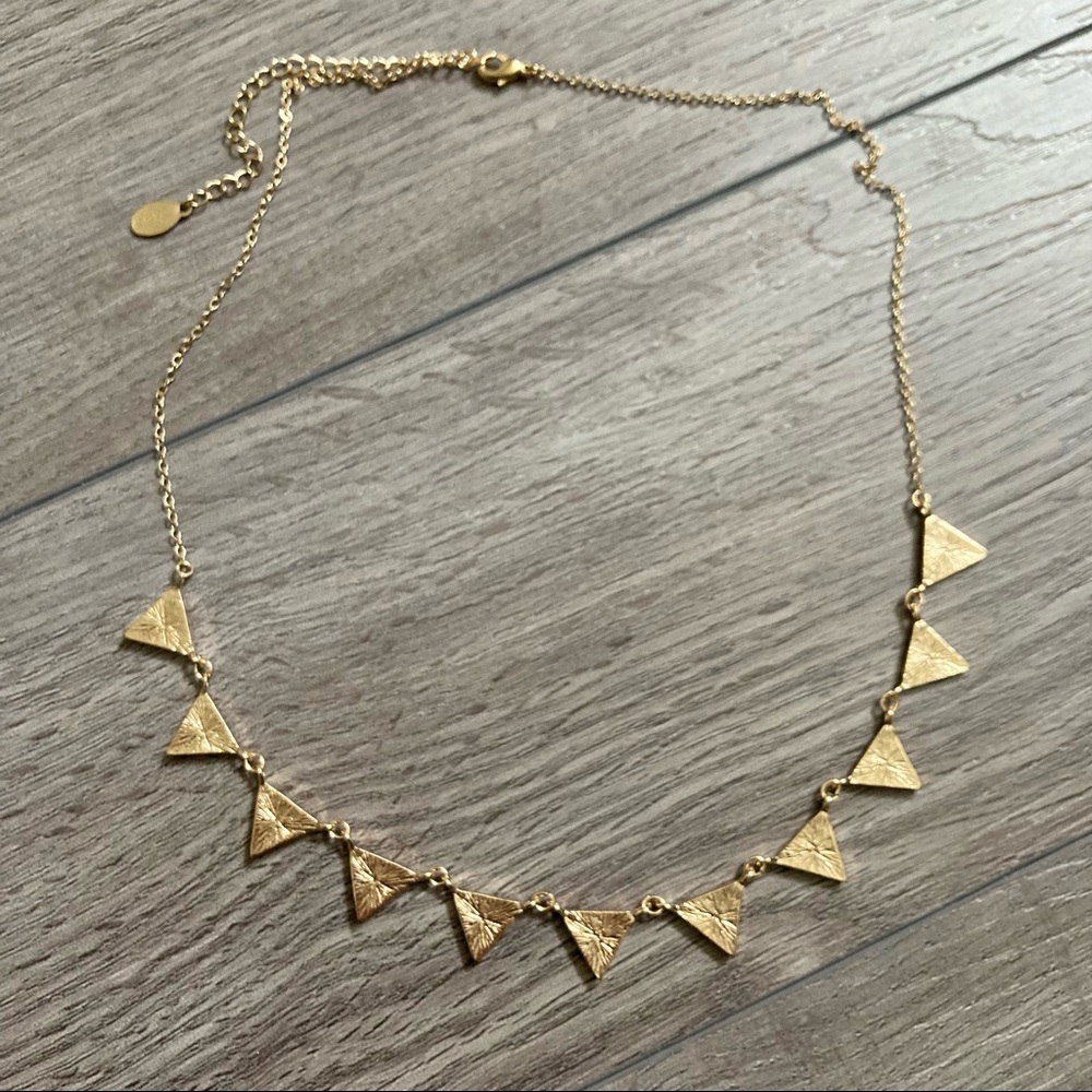 Aldo Triangle Necklace Gold & Rhinestone - Picture 2 of 4